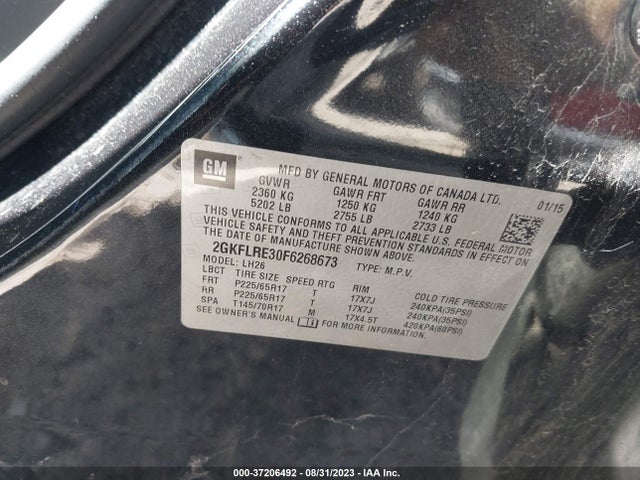 GMC Terrain Sle-2 2015 2GKFLRE30F6268673 Image 9