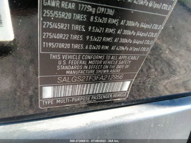 SALGS2TF3FA212956 Land Rover Range Rover 5.0l V8 Supercharged