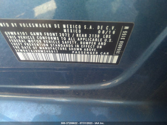 3VWB67AJ8HM245917 Volkswagen Jetta 1.4t Se