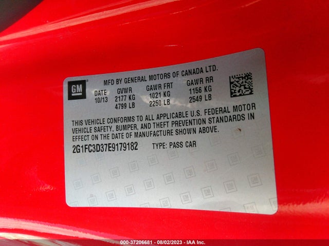 Chevrolet CAMARO LT 2014 2G1FC3D37E9179182 Image 9