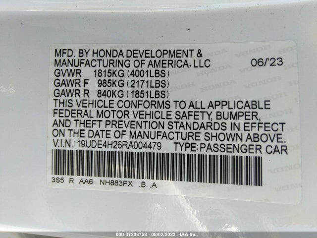 19UDE4H26RA004479 Acura Integra