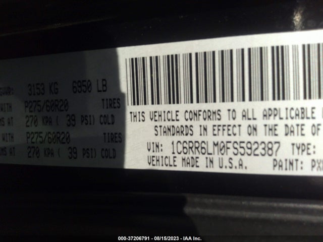 1C6RR6LM0FS592387 RAM 1500 Lone Star