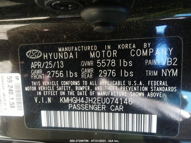 Hyundai Equus Signature 2014 KMHGH4JH2EU074146 Image 9