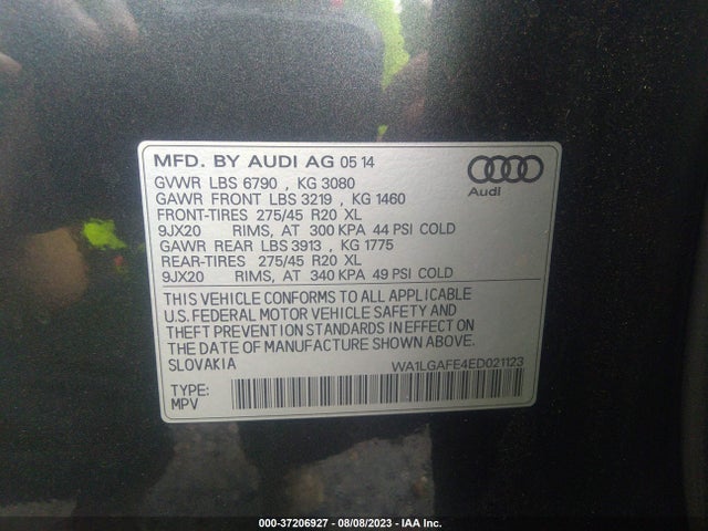 WA1LGAFE4ED021123 Audi Q7 3.0t Premium Plus