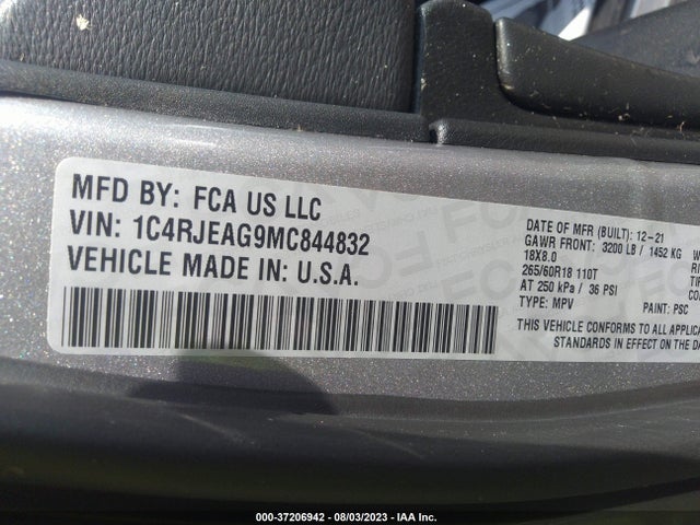 1C4RJEAG9MC844832 Jeep Grand Cherokee Laredo E
