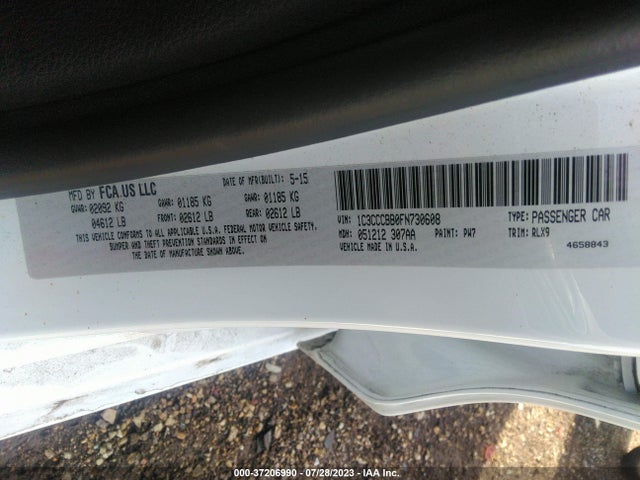 1C3CCCBB0FN730608 Chrysler 200 S