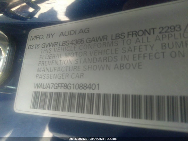 WAUA7GFF8G1088401 Audi A3 1.8t Premium