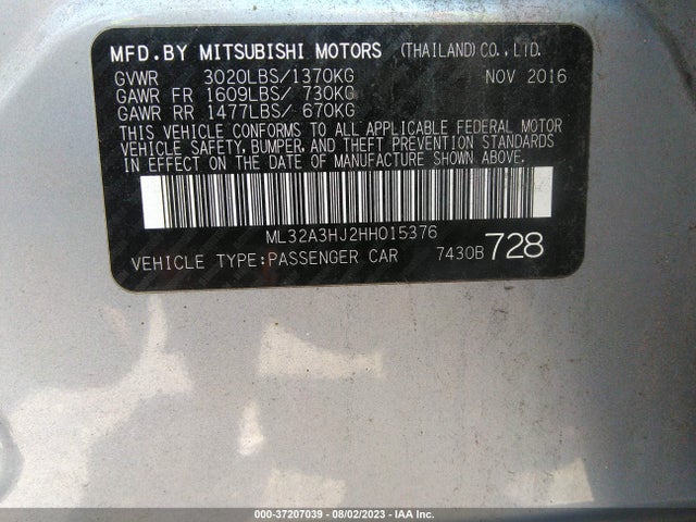 ML32A3HJ2HH015376 Mitsubishi MIRAGE ES
