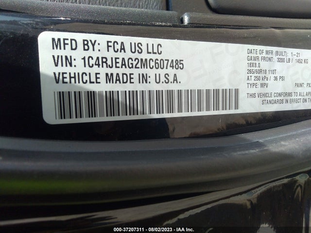 1C4RJEAG2MC607485 Jeep Grand Cherokee Laredo E