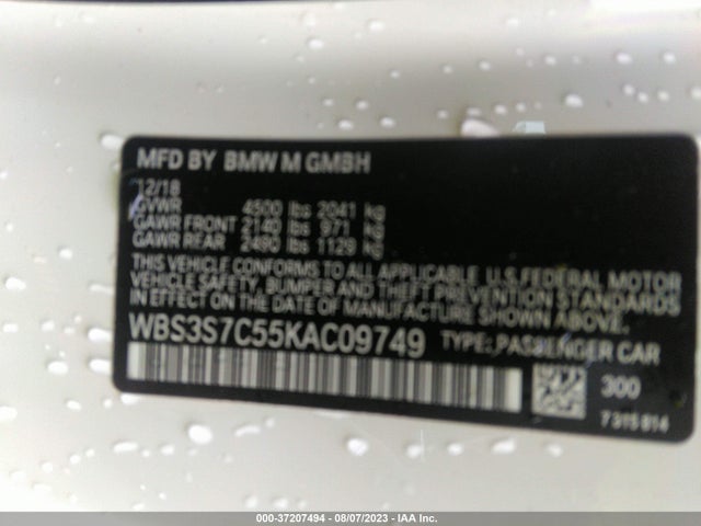 BMW M4 Cs 2019 WBS3S7C55KAC09749 Image 9