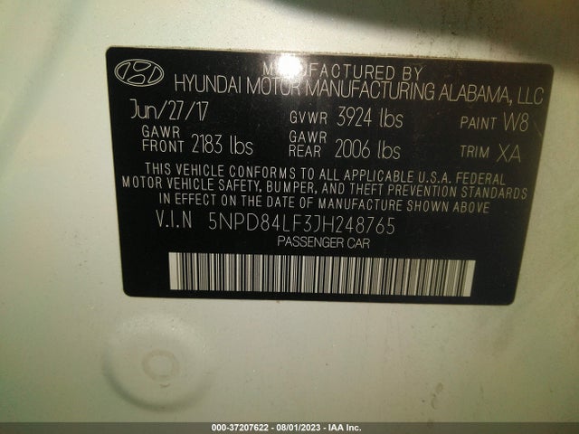 Hyundai ELANTRA SEL 2018 5NPD84LF3JH248765 Image 9
