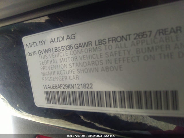 WAUE8AF29KN121822 Audi A6 Premium Plus