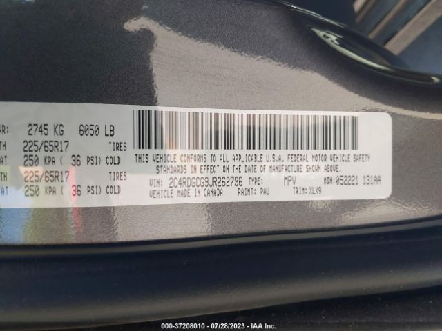 2C4RDGCG9JR262796 Dodge Grand Caravan Sxt