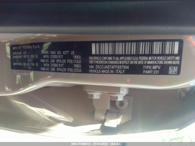 Jeep Renegade Latitude 2015 ZACCJABT4FPB87804 Image 15
