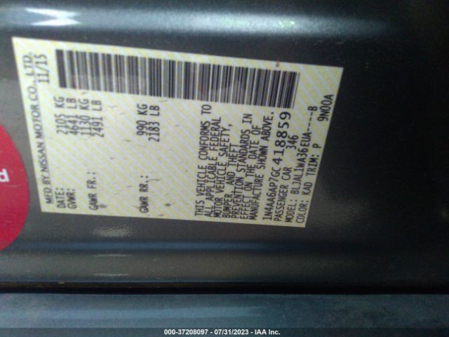 1N4AA6AP7GC418859 Nissan Maxima 3.5 Sr