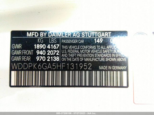 WDDPK6GA5HF131952 Mercedes-Benz Slc Amg Slc 43