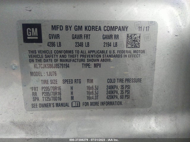 Chevrolet TRAX LS 2018 KL7CJKSB6JB579194 Image 9