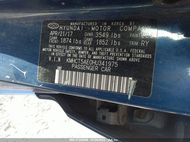 Hyundai ACCENT SE 2017 KMHCT5AE0HU341975 Image 10