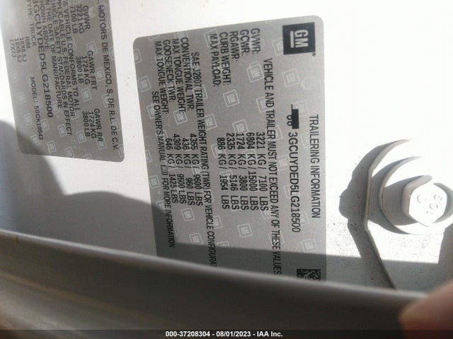 Chevrolet Silverado 1500 Lt 2020 3GCUYDED5LG218500 Image 9