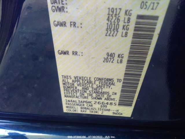 1N4AL3AP6HC266485 Nissan Altima 2.5 Sr