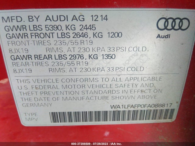 WA1LFAFP0FA086817 Audi Q5 Premium Plus