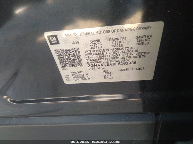Chevrolet Equinox Premier 2020 2GNAXNEV9L6161936 Image 9