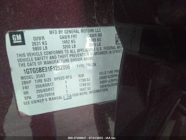 1GTG5BE31F1252096 GMC Canyon 2wd Sle