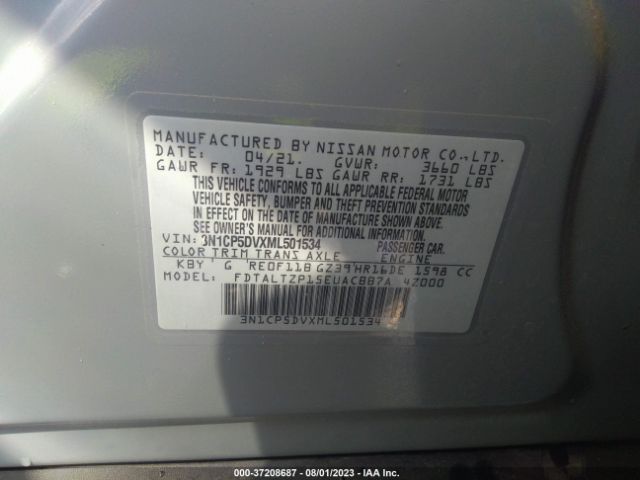 3N1CP5DVXML501534 Nissan KICKS SR