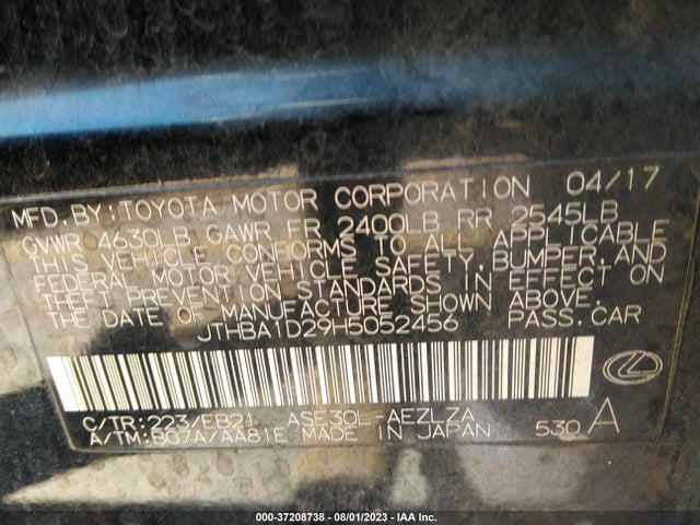 JTHBA1D29H5052456 Lexus Is Is Turbo