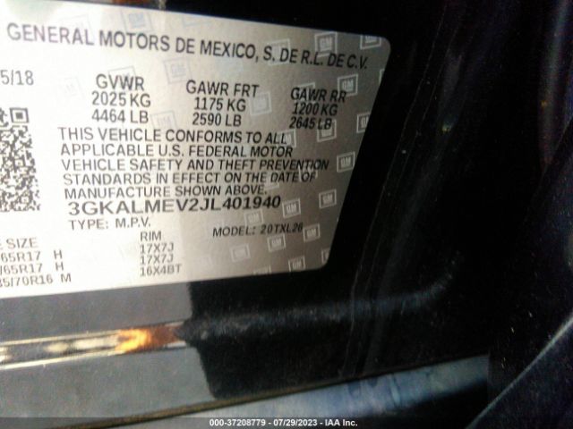 3GKALMEV2JL401940 GMC Terrain Sle