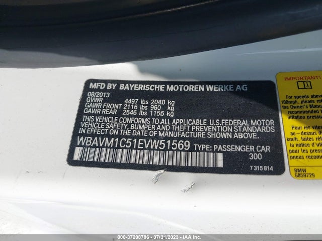 BMW X1 Sdrive28i 2014 WBAVM1C51EVW51569 Image 9