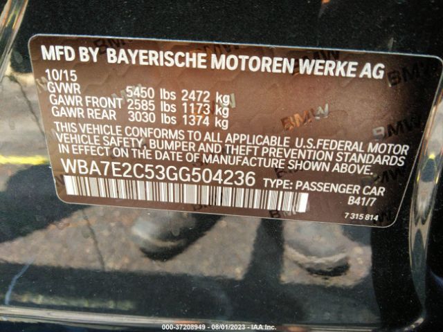 WBA7E2C53GG504236 BMW 7 Series 740i