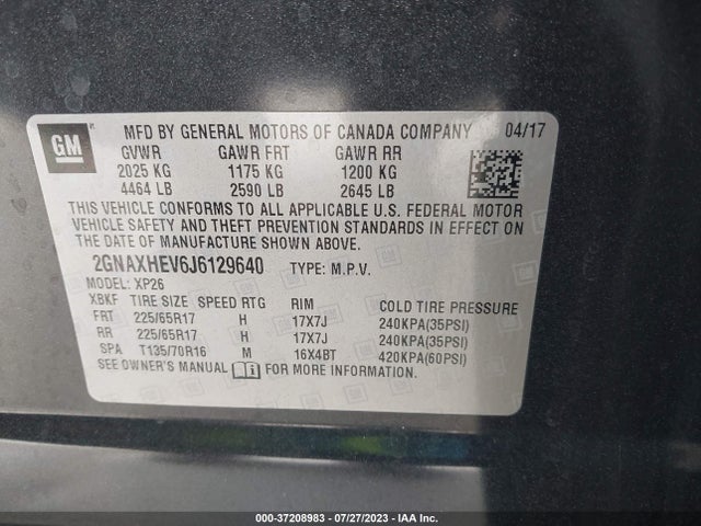 Chevrolet EQUINOX LS 2018 2GNAXHEV6J6129640 Image 9