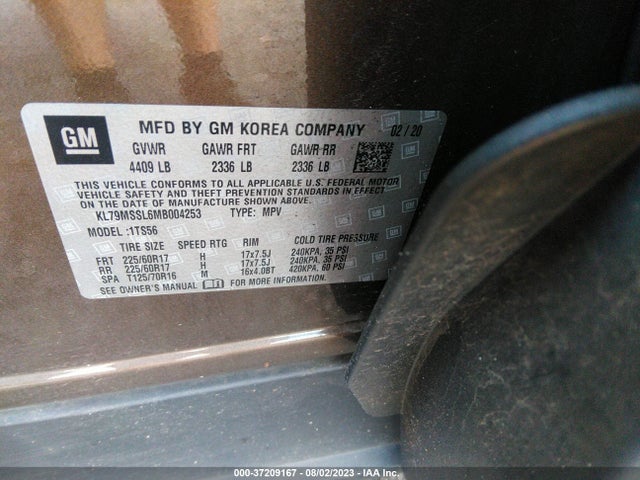 Chevrolet Trailblazer Activ 2021 KL79MSSL6MB004253 Image 9