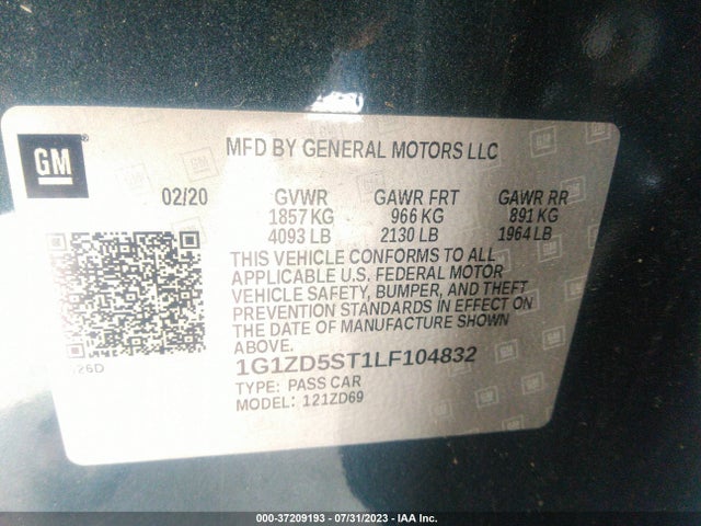 Chevrolet MALIBU LT 2020 1G1ZD5ST1LF104832 Image 16