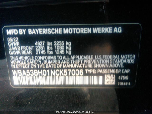 WBA53BH01NCK57006 BMW 5 Series 530i