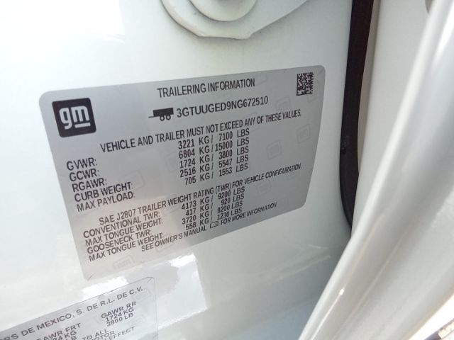 3GTUUGED9NG672510 GMC Sierra 1500 Denali