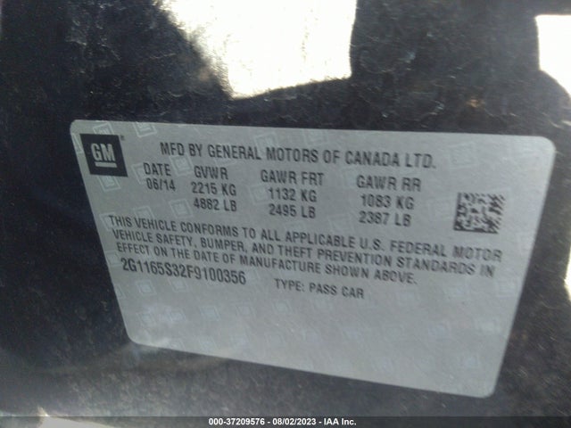 Chevrolet IMPALA LTZ 2015 2G1165S32F9100356 Image 16