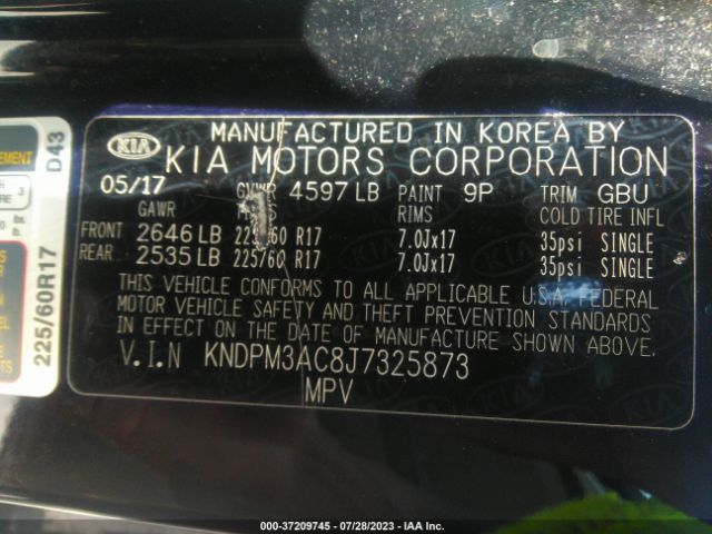 KNDPM3AC8J7325873 KIA Sportage Lx