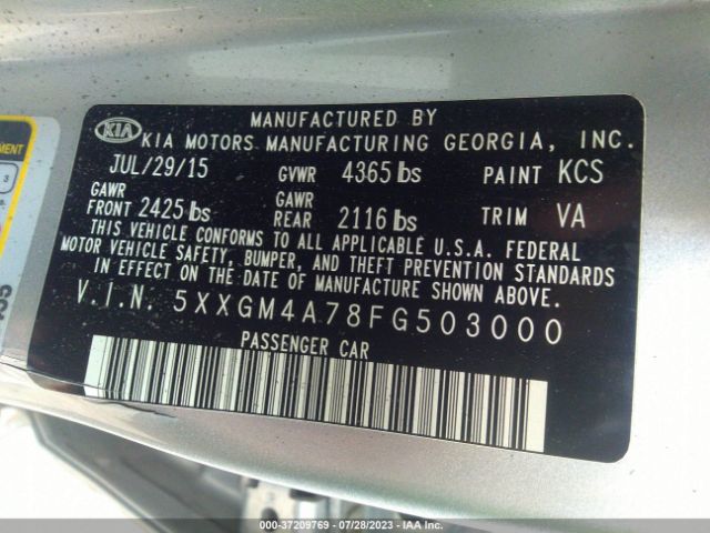 5XXGM4A78FG503000 KIA Optima Lx