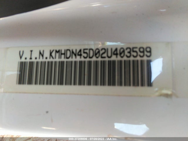 2002 HYUNDAI ELANTRA GLS VIN: KMHDN45D02U403599