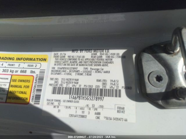 1FA6P8TH5G5278997 Ford Mustang Ecoboost
