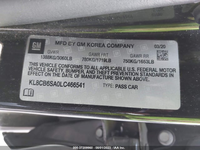 Chevrolet SPARK LS 2020 KL8CB6SA0LC466541 Image 9