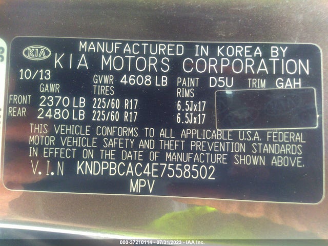 KIA Sportage Lx 2014 KNDPBCAC4E7558502 Image 10