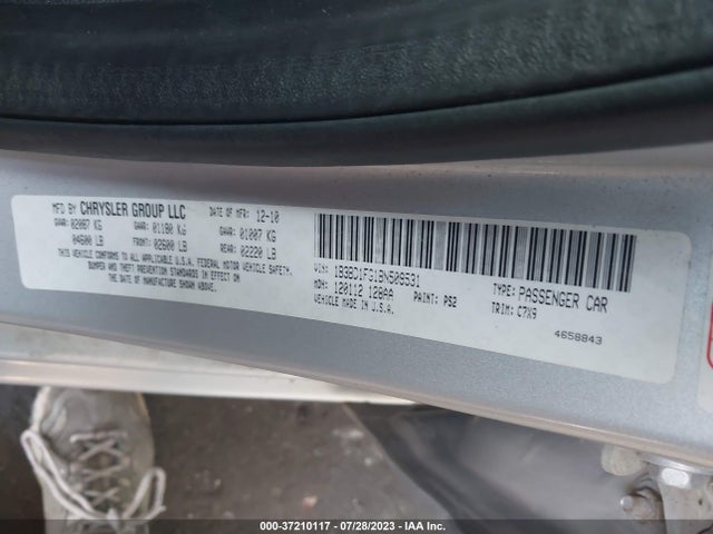 Aukcja sprzedaży 2011 Dodge Avenger Heat, vin: 1B3BD1FG1BN509531, numer aukcji: 37210117