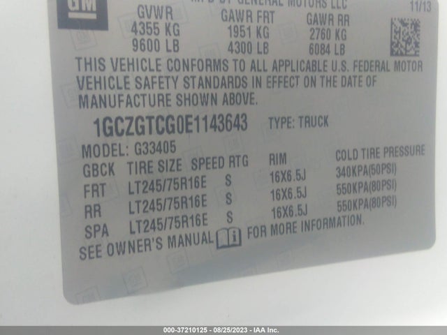 Chevrolet EXPRESS CARGO VAN 2014 1GCZGTCG0E1143643 Image 16