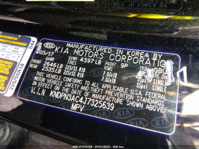 KNDPN3AC4J7325639 KIA Sportage Ex
