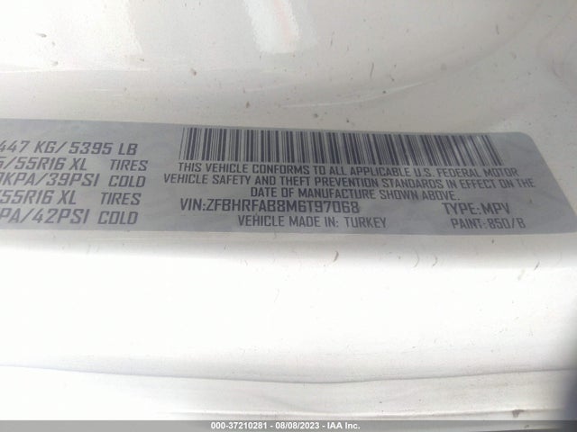 ZFBHRFAB8M6T97068 RAM Promaster City Tradesman