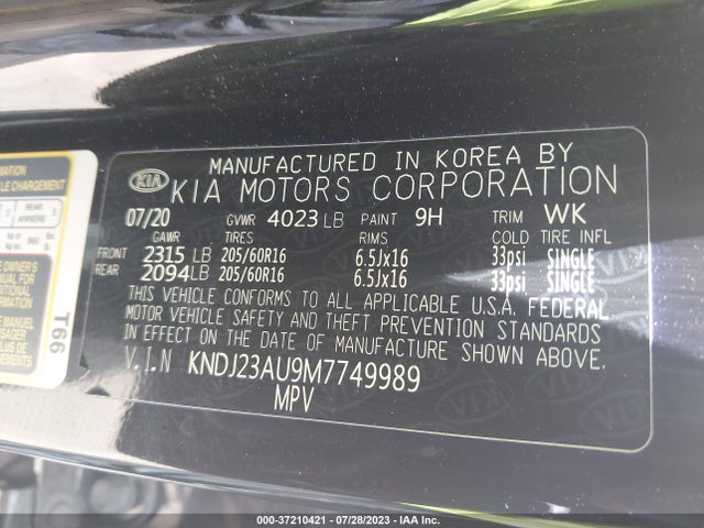 KIA SOUL S 2021 KNDJ23AU9M7749989 Image 9