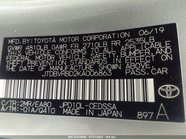 Toyota Mirai 2019 JTDBVRBD2KA006863 Image 16